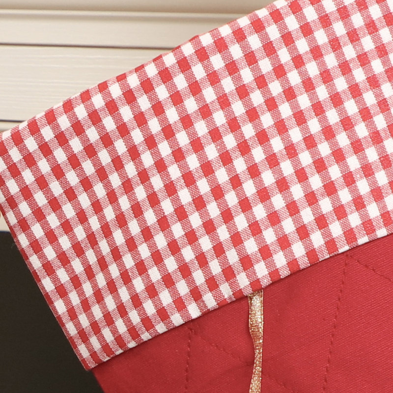Quilted Gingham Christmas Stocking