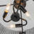 Handcrafted Striped Glass 3-Light Semi-Flush Mount Ceiling Light in Matte Black