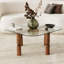 Table basse moderne avec plateau 100% verre trempé et structure 100% bois de hêtre, finition noyer, 31,5 po x 15,7 po x 31,5 po | Conception élégante et durable pour le salon et le salon, facile à nettoyer, élégance contemporaine-1838950618-1838950597