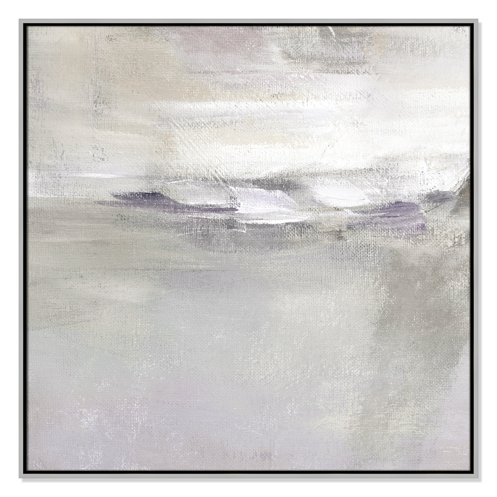 Abbott "Lilac Horizon" Print by Nan, 37.5" H x 37.5" W, Silver Framed