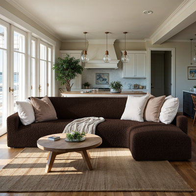Stretchy Slipcover for Chaise Sectional - Easy to Clean & Durable - Comfort Collection