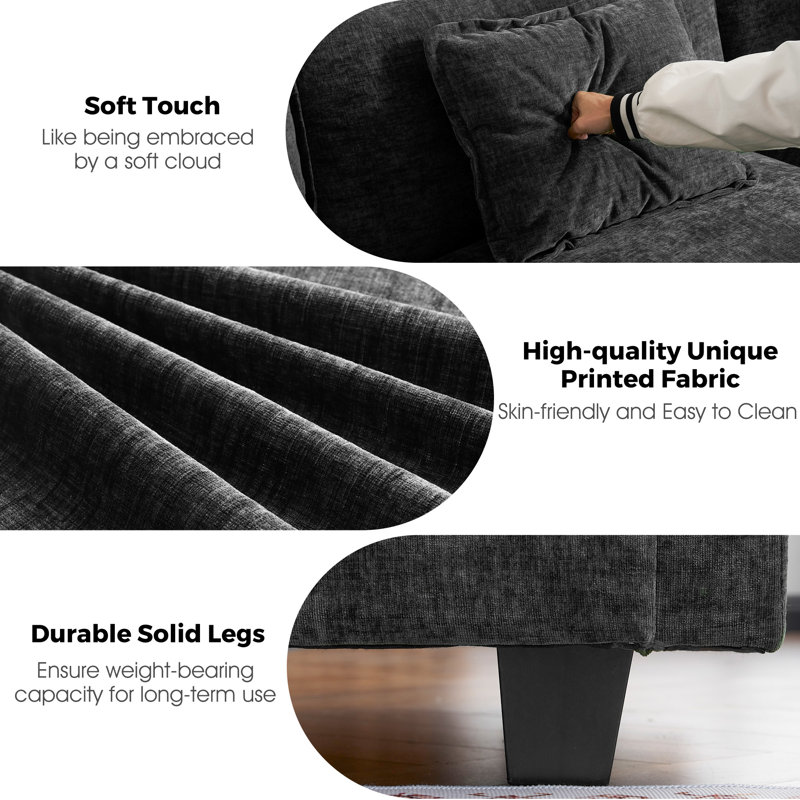 4-Piece 115'' L-Shape Sectional Sofa with Ottoman