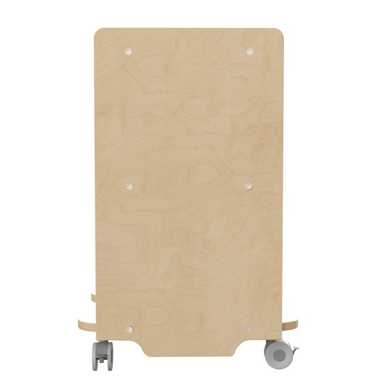 Natural Birch Plywood Mobile Utility Cart with 3 Shelves