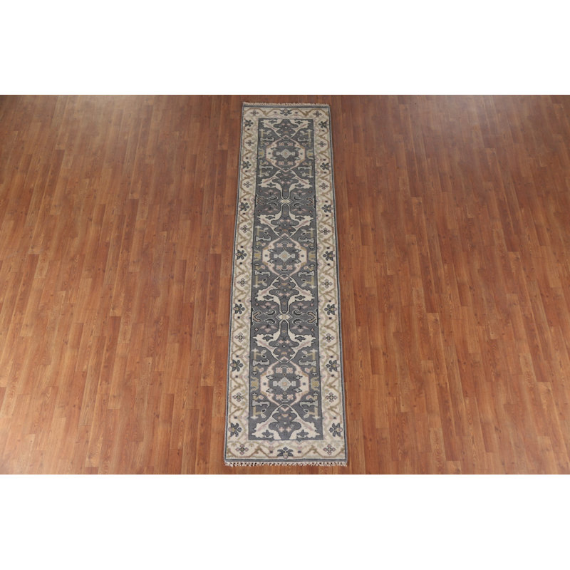 Tapis de couloir oriental gris Oushak 3 x 10