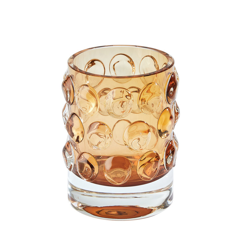 Vase Mille Yeux-Ambre-Sm, H 5,5 po x l 4,25 po x P 4,25 po
