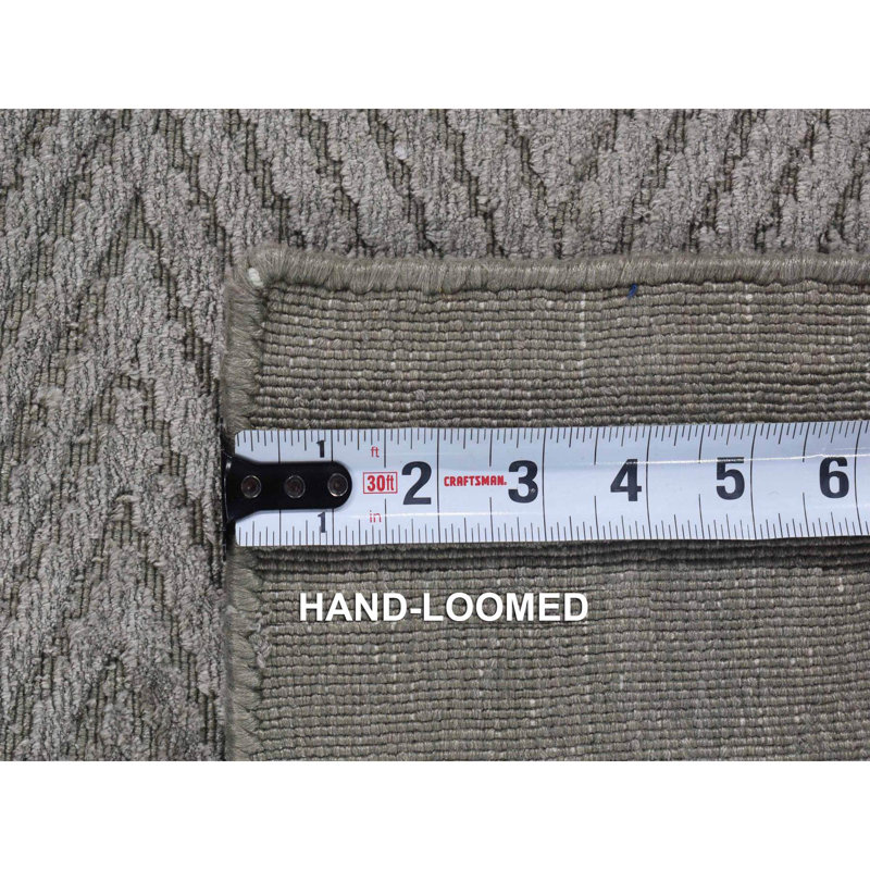 Tapis en soie tissé à la main à motif de chevrons moderne 2 pi x 3 pi 1 po B908FBDD7D5843E98C95833877A6B82A