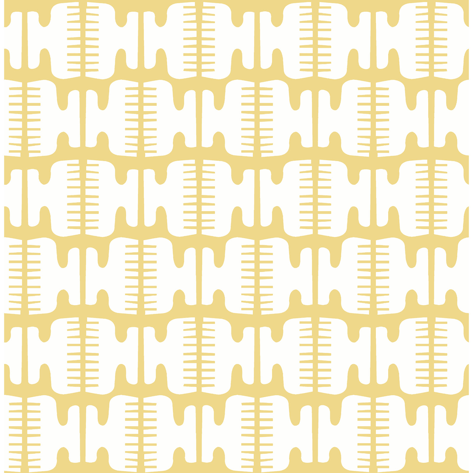 Elliott Mid-Century Peel & Stick Geometric Wallpaper, Yellow/White