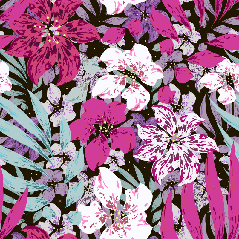 Syosset Pink And White Flowers - Wrapped Canvas Print, 30cm H x 30cm W x 3.8cm D