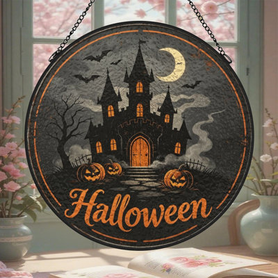 Panneau de verre Haunted Halloween