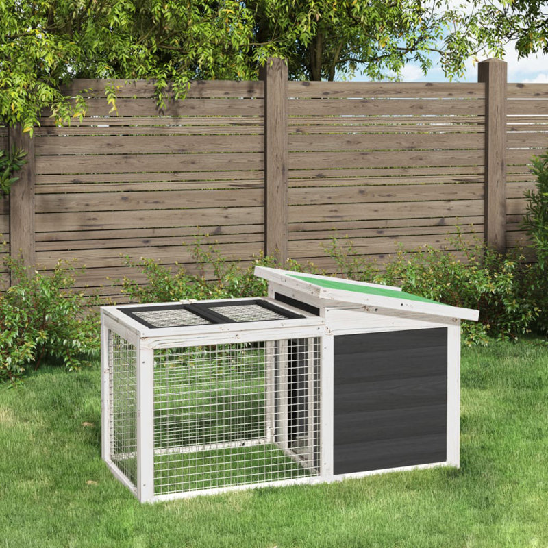 Pembroke Weather Resistant Rabbit Hutch, Grey/White
