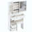 Small Space Left Drawer Desktop Vanity Table + Cushioned Stool, Extra Large Right Sliding Mirror, Multi Layer High Capacity Storage, Practical Fashionable Dresser, Suitable For Small Space-1223888503