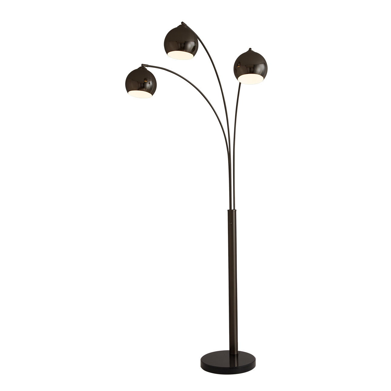 85" Marble Floor Lamp, Black Nickle