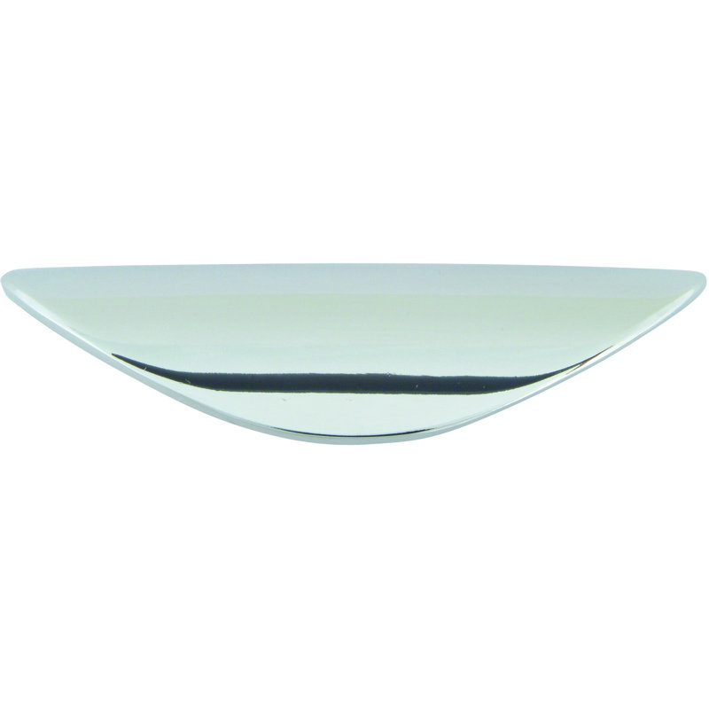 Polished Chrome Modern Cup Pull with Mounting Hardware