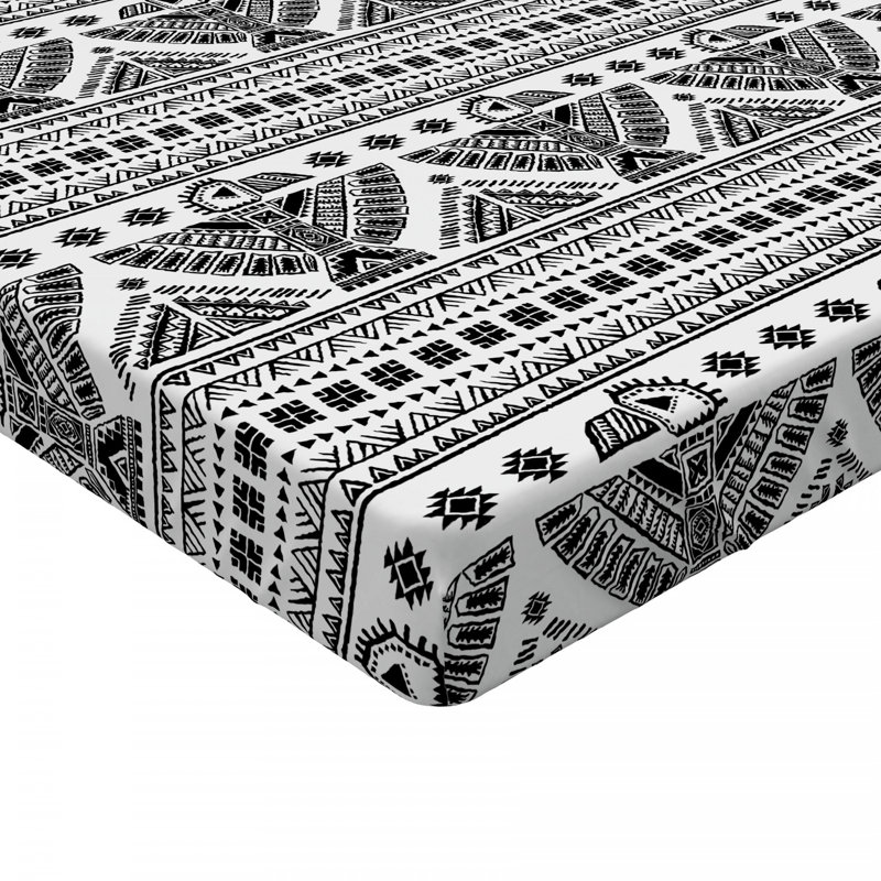 Microfiber Geometric Fitted Sheet, Twin Fitted Sheet