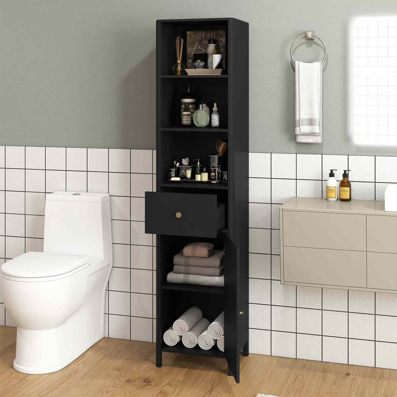 MDF Freestanding Bathroom Cabinet, Black