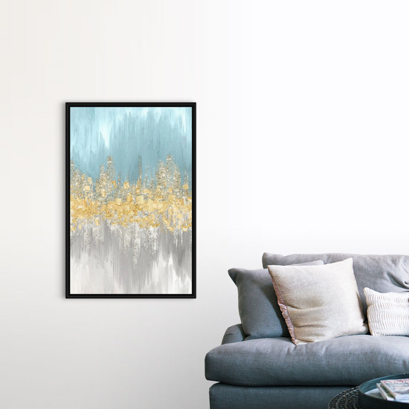 « Neutral Wave longueurs II » par Eva watts, reproduction d’art sur toile, H 50 po x l 34 po x P 1,75 po, Cadre noir