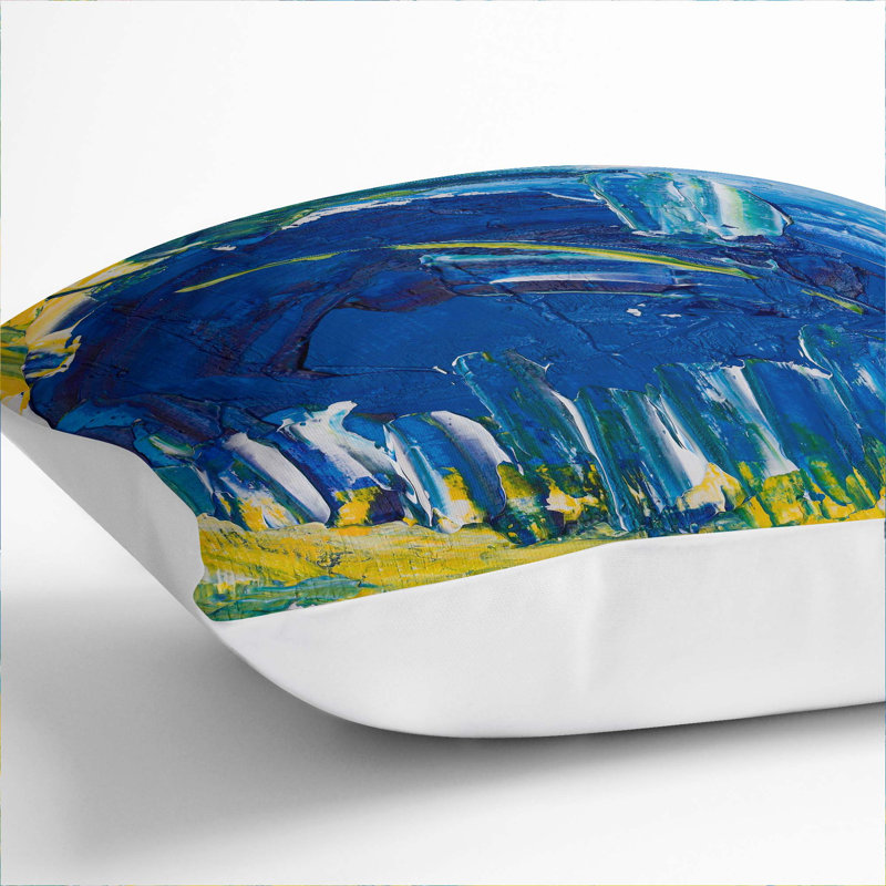 Abstract Square Throw Cushion, 55 x 55 cm, White