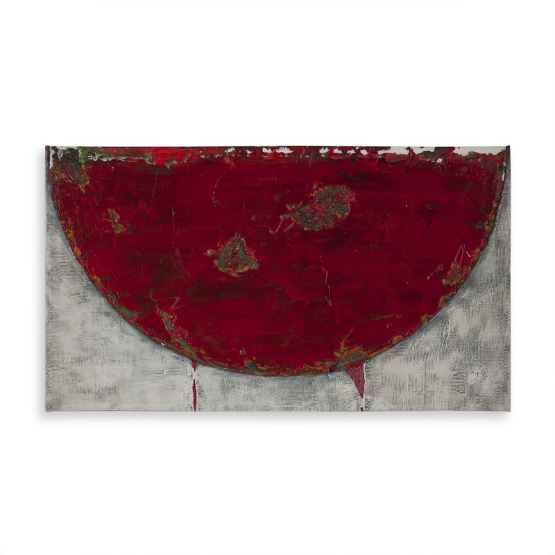 Red Half Circle Tablecloth | Abstract Livingroom Decor