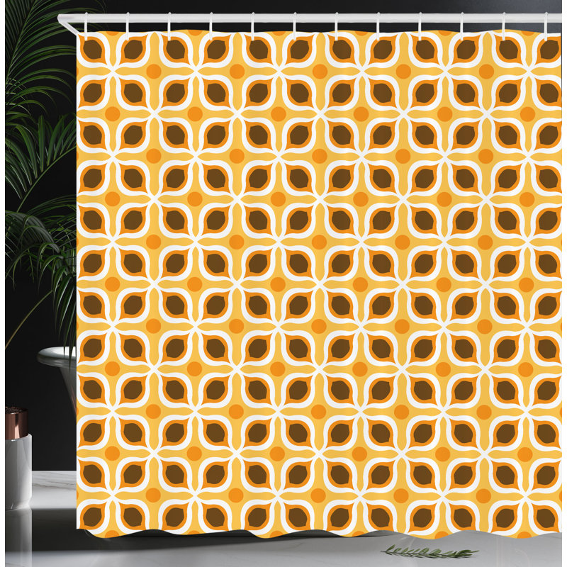 Ensemble de rideau de douche + crochets, H 84 po x l 69 po, Jaune terre