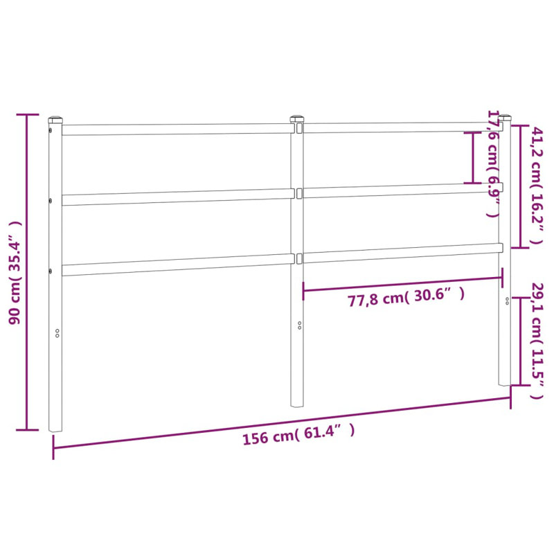 Oberly Metal Headboard, White, 156cm W
