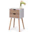 2 Nightstand, Quality & Solid Wood, White Walnut Finish For Living Room Table Nightstand With 2 Drawers, Wood Build, Bedroom-461066130