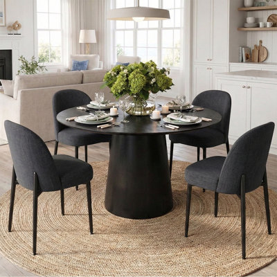 Gweneva 5 - Piece Solid Oak Round Pedestal  Dining Set