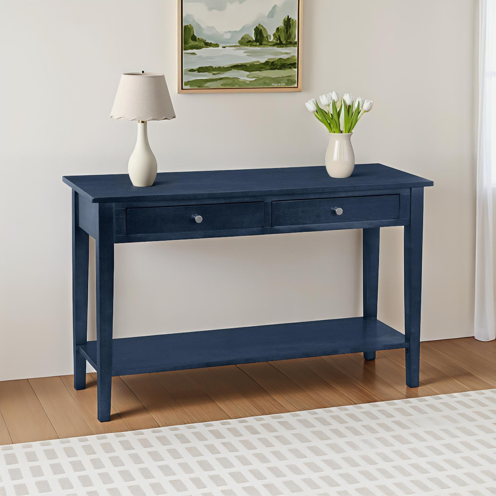 East Hampton 48'' Solid Wood Console Table, Navy