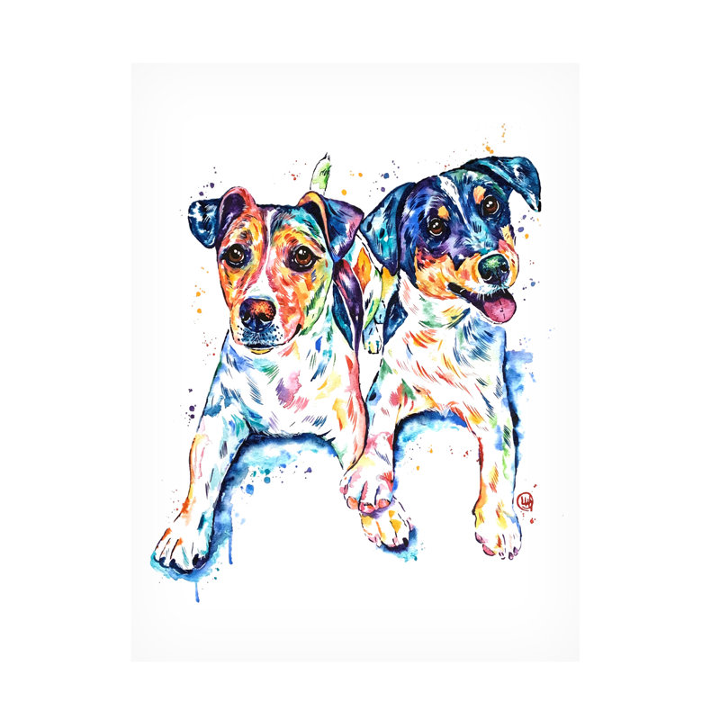 Lisa Whitehouse, Jack Russel Terriers, art sur toile, 47" H x 35" W