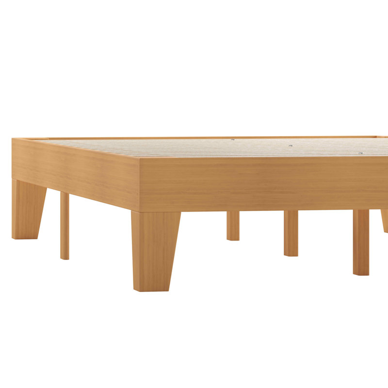 Evelyn Natural Pine Full Platform Bed with Slats