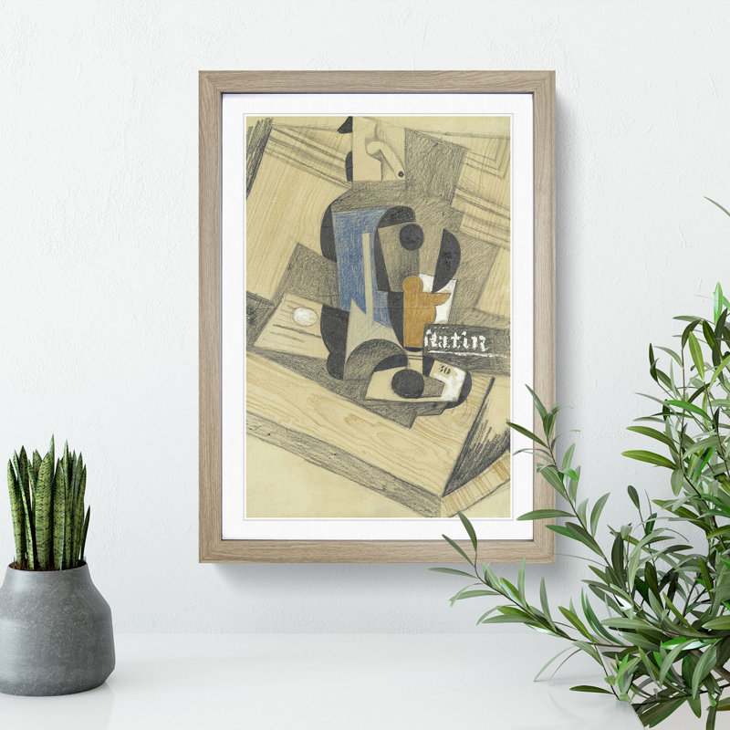 Siphon and Glass by Juan Gris - Framed Print, 65cm H x 48cm W x 2cm D, Oak Framed