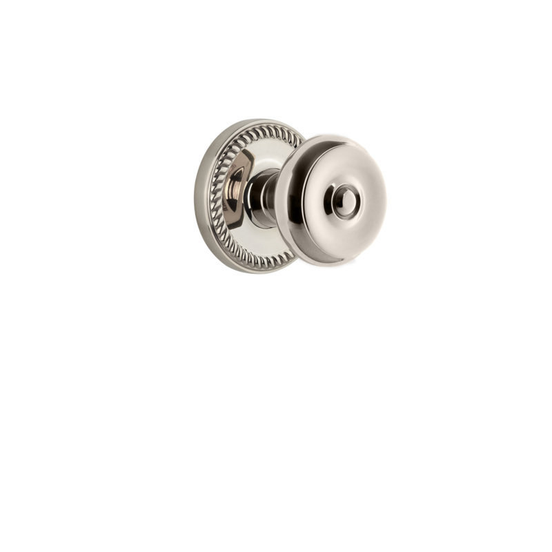 Bouton d'intimité avec rosette Grandeur Newport, 2 3/8", Nickel poli
