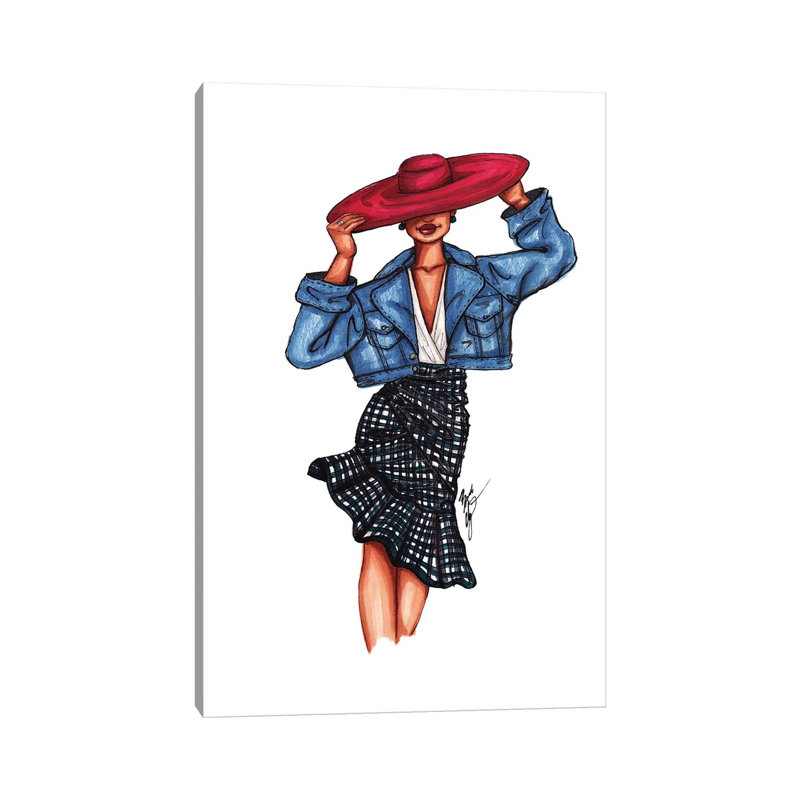 «Girl In The Red Hat» - impression, H 12 po x l 8 po x P 0,75 po