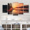 Hannerose - Art mural sur toile Lakehouse - 5 panneaux