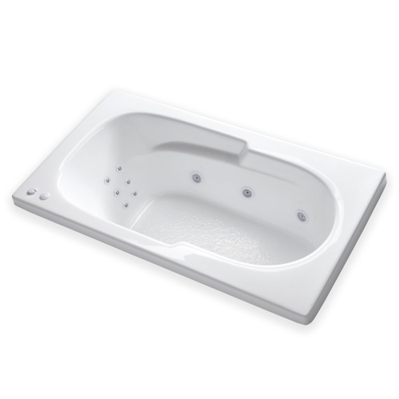 60'' x 32'' Drop-In Whirlpool Acrylic Bathtub, Right