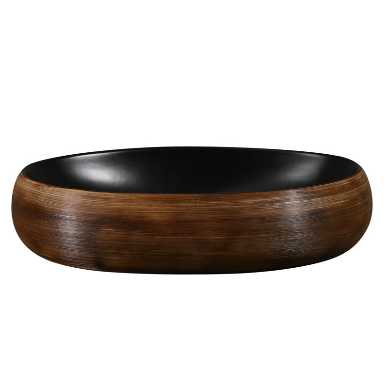 Lavabo de salle de bain vasque ovale en porcelaine vitreuse Iris