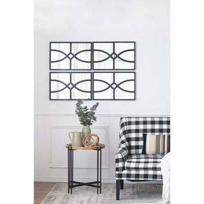 Miroir mural rectangulaire en bois avec cadre sculpté