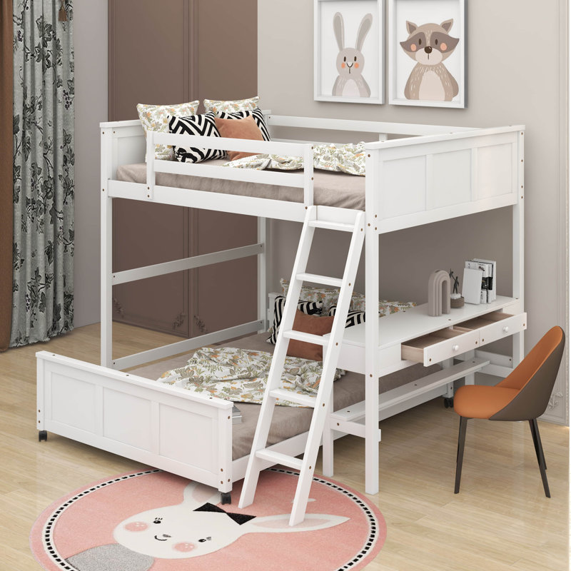Full Over Full Bunk Bed With Desk
