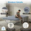 Lit pliant de 24 po de largeur avec matelas en mousse à mémoire de forme et 8 roulettes verrouillables-679715079-679715078