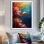 «Blue Orange Coral Marine Fish Life I» - décoration murale art corail-752323950-580413849