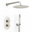 Système de douche en nickel brossé Angelsey, pomme de douche à pluie de 12 po avec combiné à main, ensemble de robinet de douche avec valve à pression équilibrée inclus, appareils de douche de salle de bain-86553931