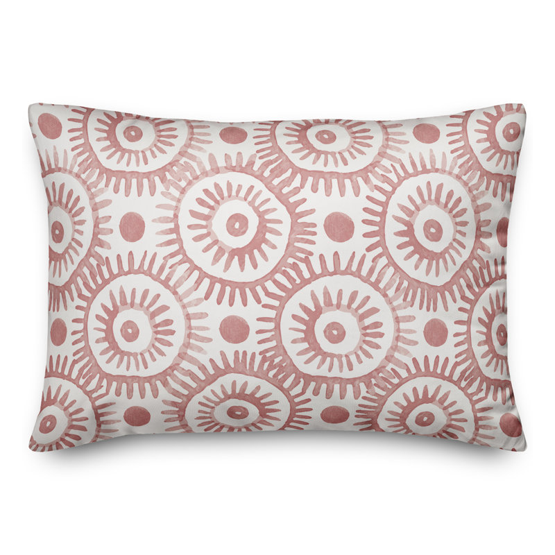Housse et insert de coussin rectangulaire extérieur Circles 20, Rose