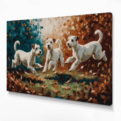 Dogs Bedlington Terrier Gray Canvas Wall Art