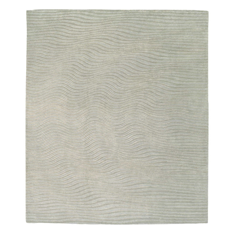 Lagoon Wool Area Rug in Blue/Neutral, Rectangle 8' x 10'