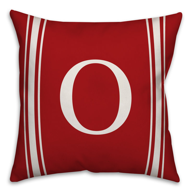 Striped Throw Pillow, O, Red