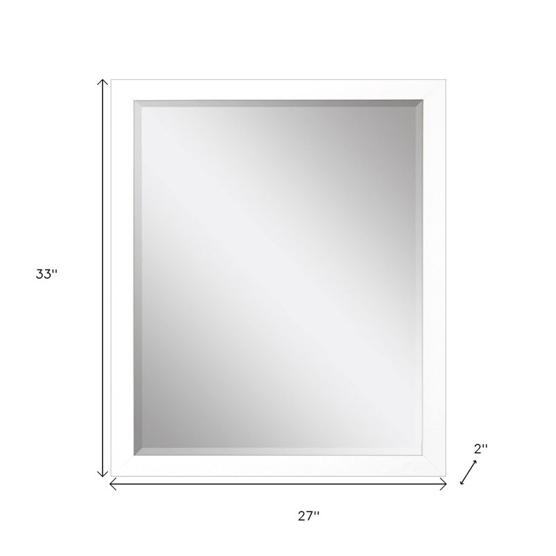 33" White Framed Accent Mirror