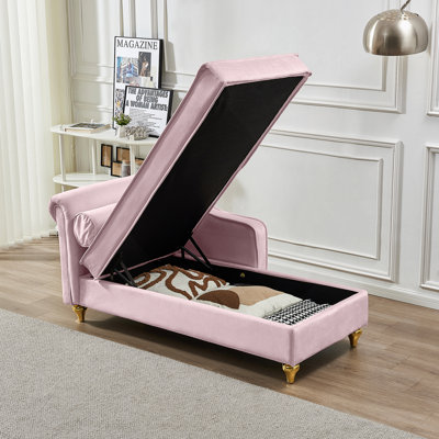 Luxurious Velvet Chaise Lounge Chair With Hidden Storage For Ultimate Comfort