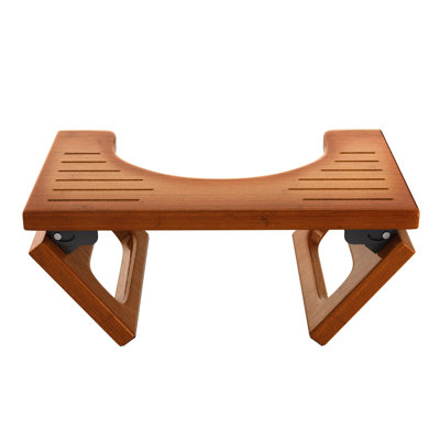 Tabouret de toilette en bambou 7 pouces pour adultes, tabouret pliable pour la salle de bain (brun)