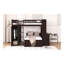 Lit mezzanine double avec lit simple autoportant, tablettes, bureau et garde-robe espresso-373898184-373898183