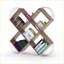 Bibliothèque, étagère ouverte moderne à 5 niveaux | Bois | Finition noyer-201447628