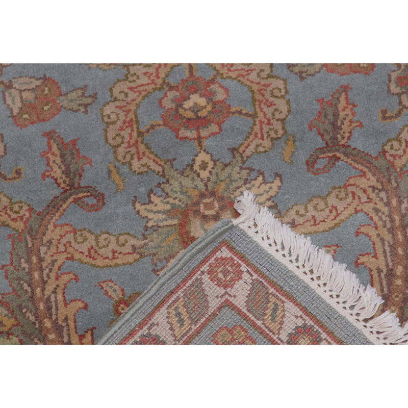 Tapis oriental bleu sarcelle / brun en laine noué à la main 3 pi 1 po x 5 pi 2 po Oriental